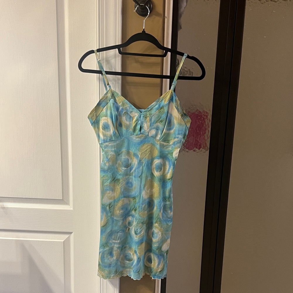 Elegant Blue and Green Chemise